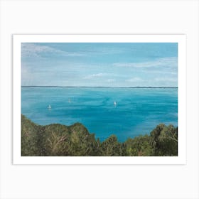 Sailboats On The Lake Art Print