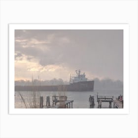 Ship On The Lake Art Print