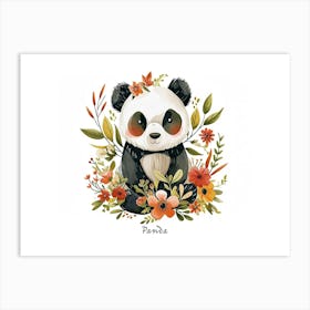 Little Floral Panda 1 Poster Art Print