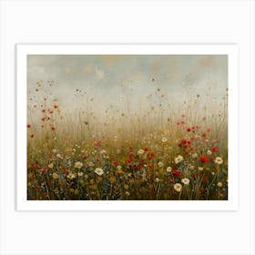 Wildflowers Field Landscape 2 Art Print