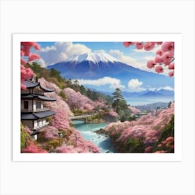 Mt Fuji Japan landscape Art Print