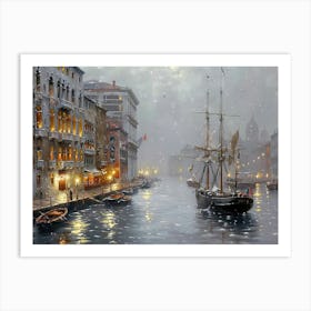 Venice At Night Art Print