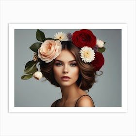 Fashion Woman With Flowers 48 Art Print