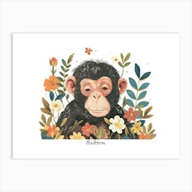 Little Floral Baboon 4 Poster Art Print