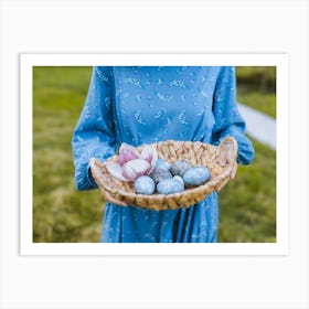 Woman Holding Easter Eggs Art Print