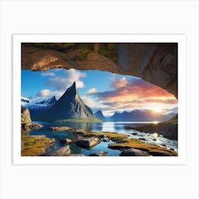 Fjords landscape Art Print