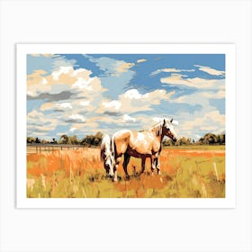 Horses Painting In Lexington Kentucky, Usa, Landscape 4 Art Print