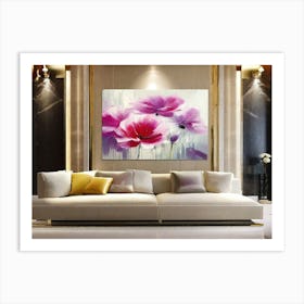 Pink Flower Painting Art Print