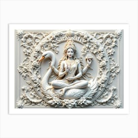 Goddess Saraswati - Symbol of Wisdom and Learning Art Print