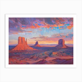 Western Sunset Landscapes Monument Valley Arizona 4 Art Print