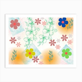 Watercolor Flowers 1 Art Print