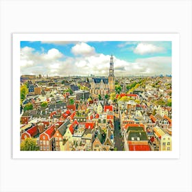 Aerial View Of Amsterdam, Netherlands Art Print