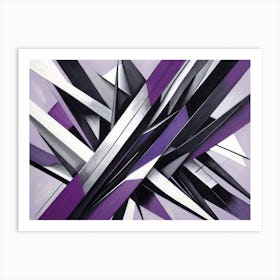 Purple And Black Abstract Painting 4 Art Print