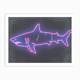 Pink Tiger Neon Shark 6 Art Print