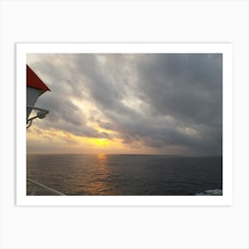 Sunset On A Cruise Ship 1 Art Print