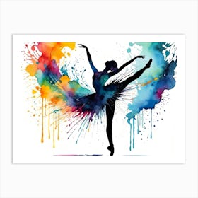 Oil Painting Ballet Bance silhouette ballerina #7 Art Print