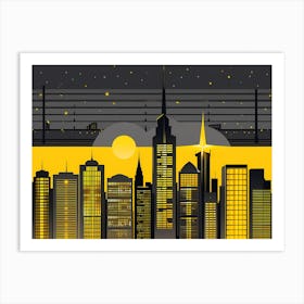 City Skyline 8 vector art Art Print