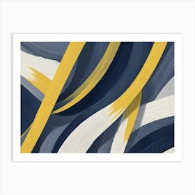 Abstract Background With Curved, Colorful Lines Art Print