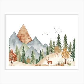 Deer In The Forest Art Print