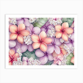 Pink And Purple Flowers 1 Art Print