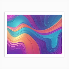 Abstract Design Of Colorful Wavy Lines Resembling Ocean Waves Or Flowing Paint Art Print