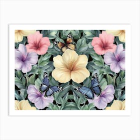 Floral Seamless Pattern 5 Art Print