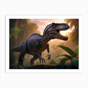 Dinosaur In The Jungle 1 Art Print