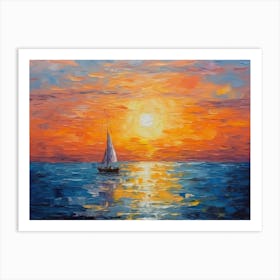 Sunset Sailboat Art Print