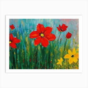 Red And Yellow Flowers Art Print