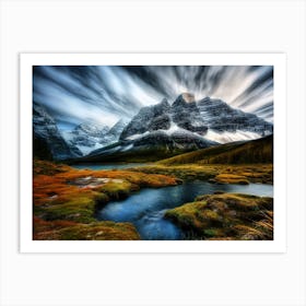 Long Exposure Of The Mountains Art Print