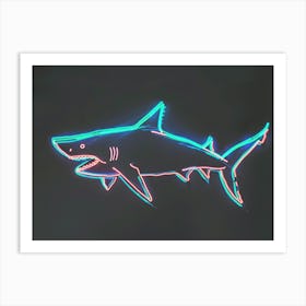 Neon Aqua Wobbegong Shark 5 Art Print