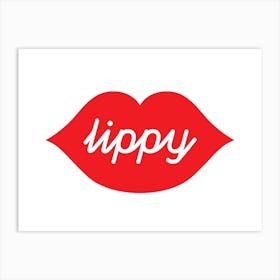 Red And White Lippy Lips Art Print