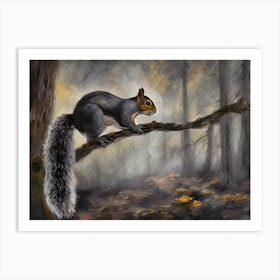 Squirrel In The Woods 2 Art Print