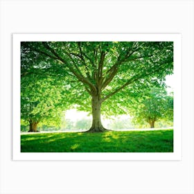 A Radiant Tree Standing Tall In A Vibrant Park Holding A Secure Place Amongst A Lush Spring Foliage Art Print