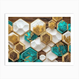 Marble Hexagons 1 Poster