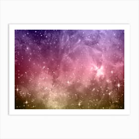 Yellow, Pink, Purple Galaxy Space Background Art Print