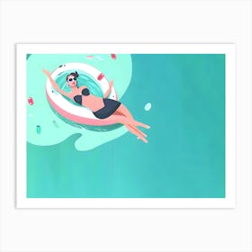 Swimsuit Relaxing Woman in Poll Art Print