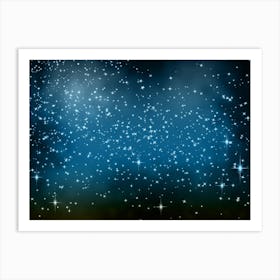 Blue Brown Shining Star Background Art Print