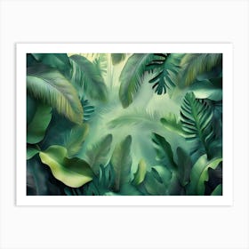 3d Jungle Wallpaper Art Print