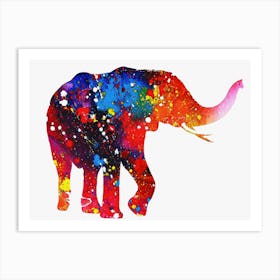 Animal Negative Space ― Elephant Full Color Art Print