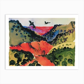 Georgia O'Keeffe - Canyon With Crows Art Print