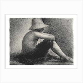 Seated Boy With Straw Hat, Study For Bathers At Asnières, Georges Seurat Art Print