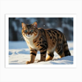 Snow Cat Art Print