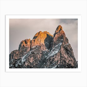 Cold Sunset Mountain Peaks Art Print