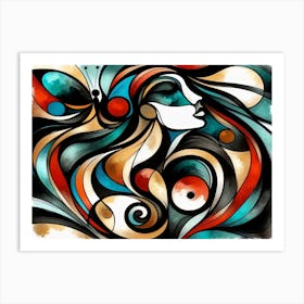 Rich Dynamic Abstract with Butterfly III Art Print