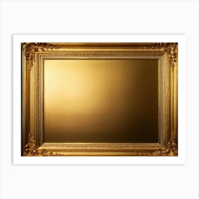 Bright Gold Metallic Border Featuring A Smooth Texture Elegantly Framing The Edge Of A Decadent A (2) Art Print