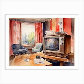 Tv In The Living Room Art Print