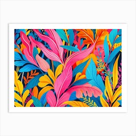 Colorful Tropical Leaves 1 Art Print