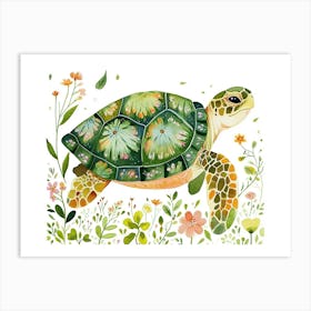 Little Floral Sea Turtle 4 Affiche