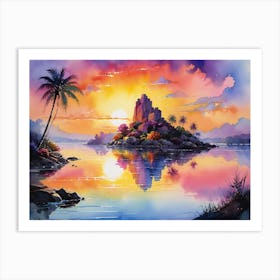 Sunset Island Art Print